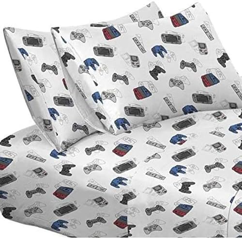 Kids Rule Game Controllers Bed Sheet Set