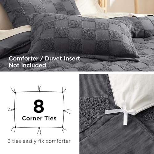 Bedsure Boho Checkered King Duvet Cover