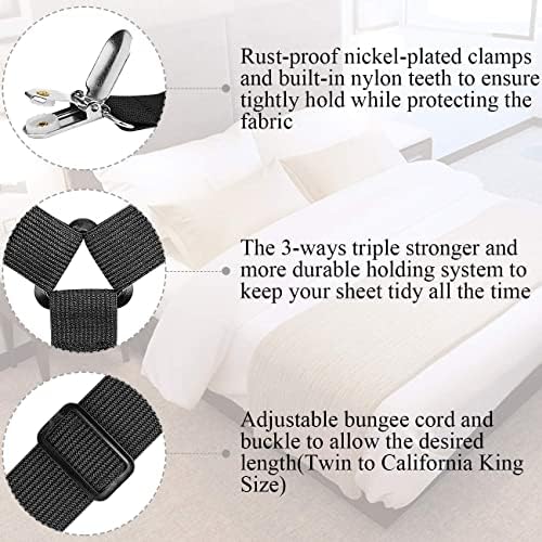 Sheet Suspenders Clips for Twin Full Queen King Mattress Sheet Holders