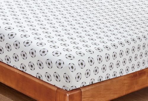 Chezmoi 4-Piece Sports Sheet Set - Soccer Ball Pattern