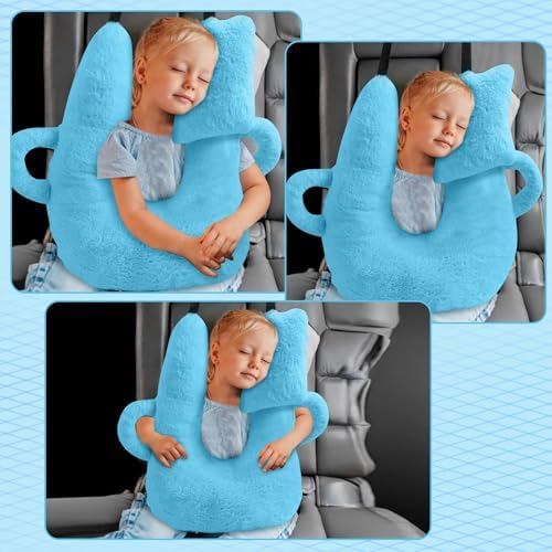Travel Pillow for Adults and Children Blue