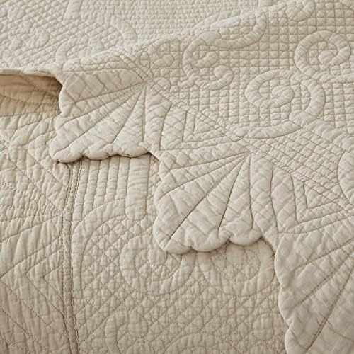 Brandream Beige Quilt Set King Size 3Pcs
