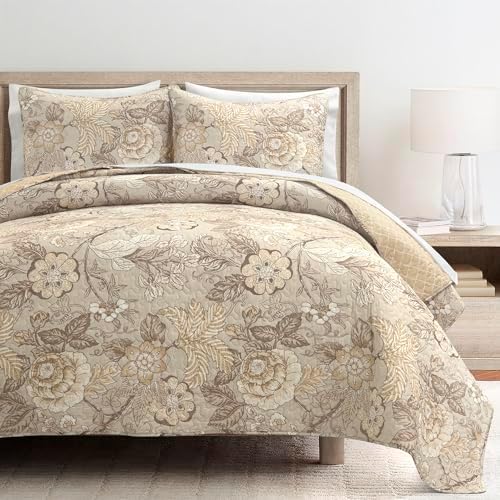 Lush Decor Sydney Reversible Quilt Set 3 Piece King