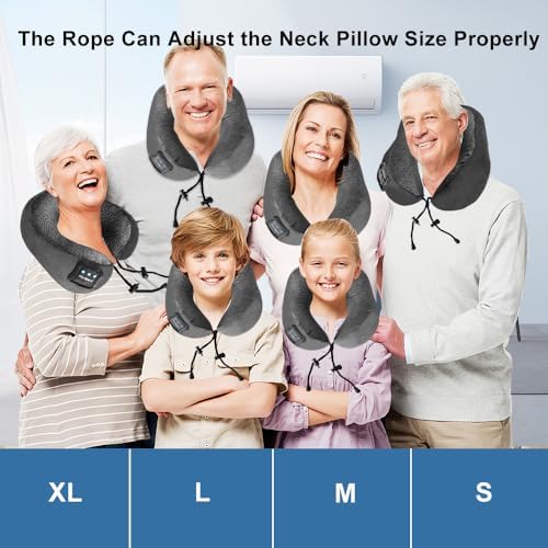 Ateupom Travel Pillow with Bluetooth Headphones