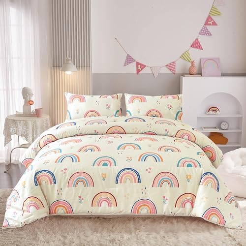 Btargot Rainbow 3-Piece Comforter Set with Pillow Covers