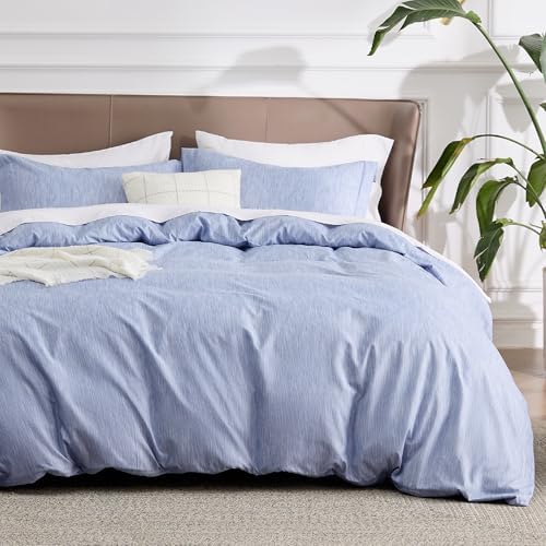 Bedsure Duvet Cover Set King Size - 3 Pieces Navy 104x90