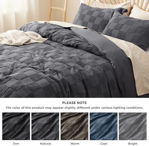 Bedsure Boho Checkered King Duvet Cover