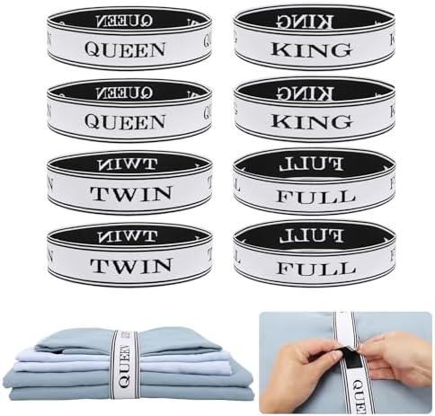 BROPGOD 8 Pcs Adjustable Bed Sheet Bands with Velcro