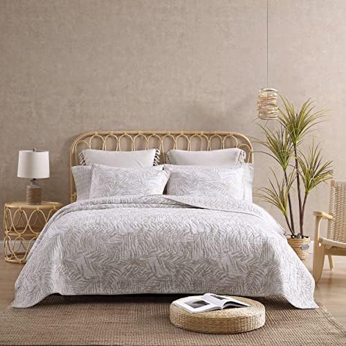 Tommy Bahama Queen Quilt Set with Shams - Palmday Beige