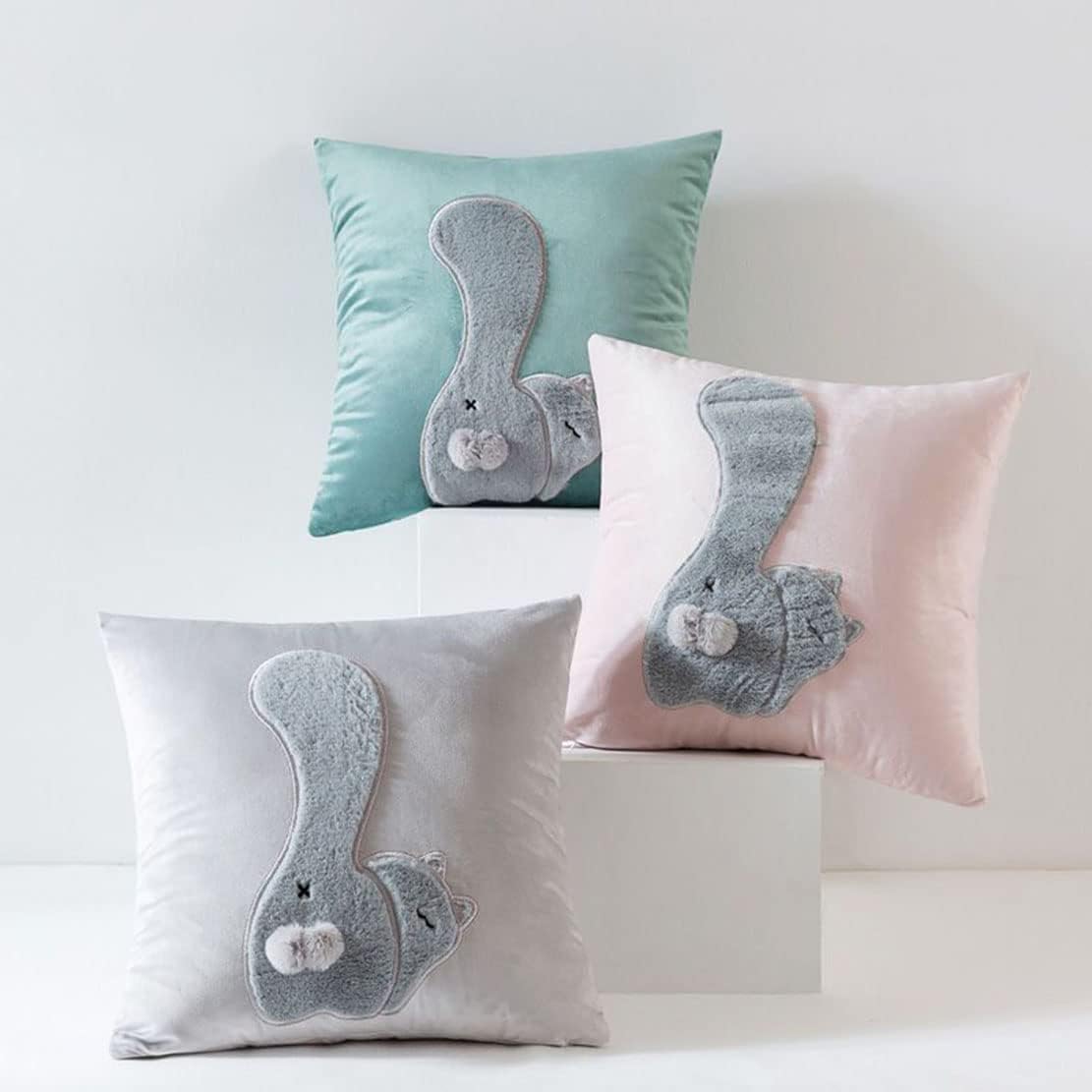 Cute Fluffy Rabbit Throw Pillow Comfortable Square 177in Pink