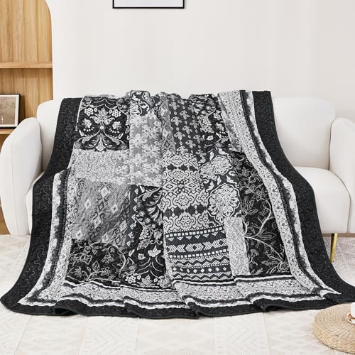 WONGS BEDDING Black Quilt Set King Size 3 Pieces