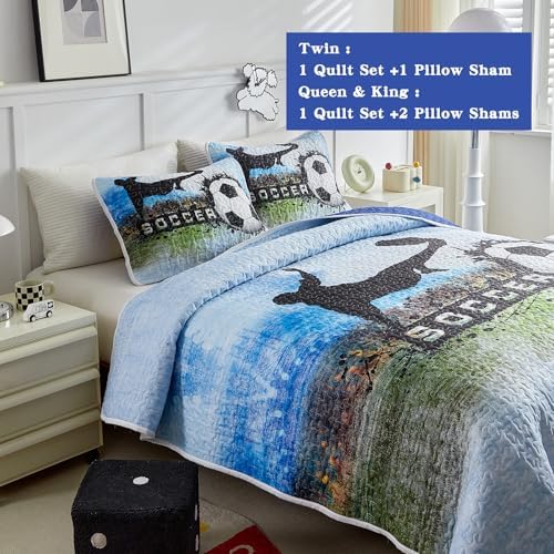 UOZZI BEDDING Boys Quilt Set Summer Breathable Microfiber