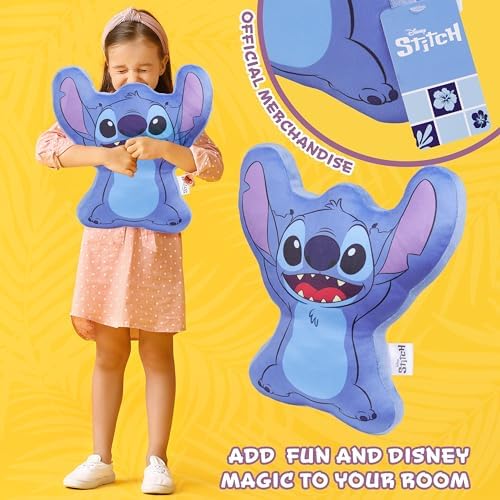 Disney 3D Plush Pillow - Blue Stitch Kids Bed Decor