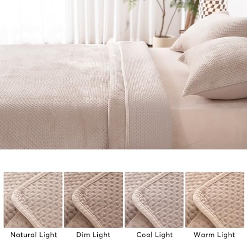 KASENTEX Plush Poly-Velvet Quilt Set with Shams - Queen Size