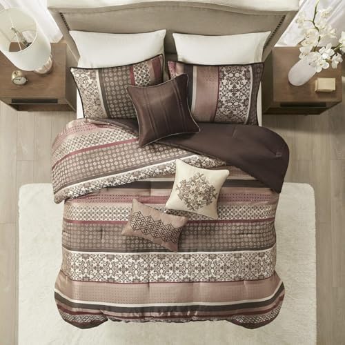 Madison Park Princeton 7-Piece Comforter Set - Red Queen