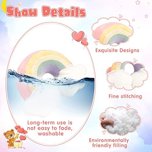 Queekay 21 Inch Rainbow Shaped Throw Pillow Set