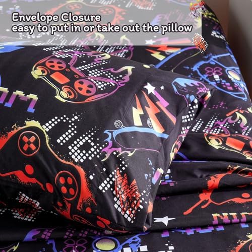 JSD Black Gaming Sheet Set Twin Size 3 Piece