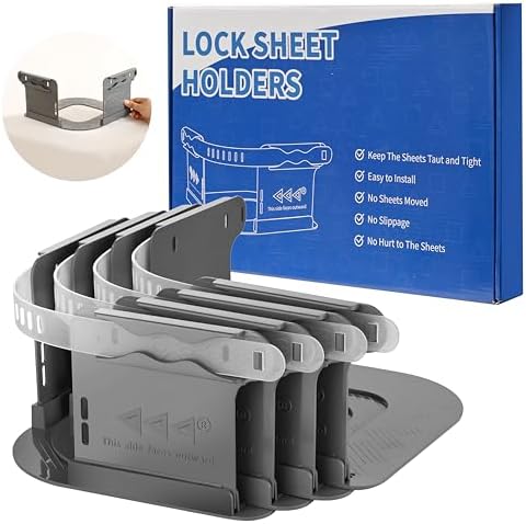 AIPUDE Heavy Duty Sheet Holder with Lock Strips 4pcs Universal Fitted Sheet Straps