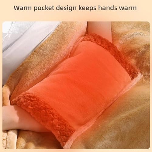 Electric Heated Throw Blanket with USB Pocket Fast Heating and Safe