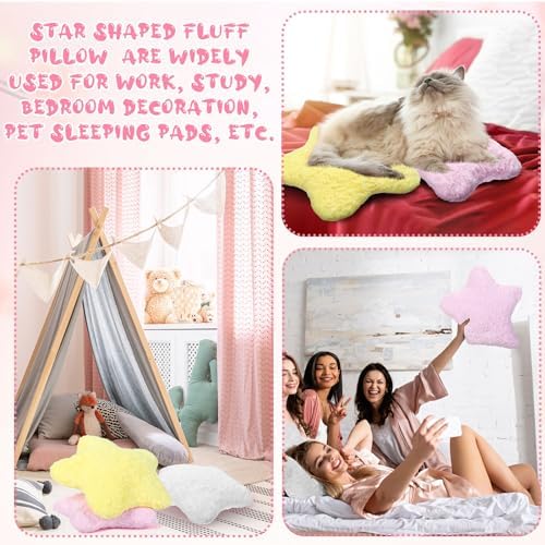 Yousoontic 6 Pcs Shaped Star Throw Pillows for Kids