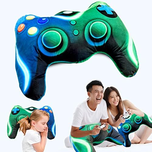 Meeting Story Game Controller Plush Throw Pillow Blue Green Large
