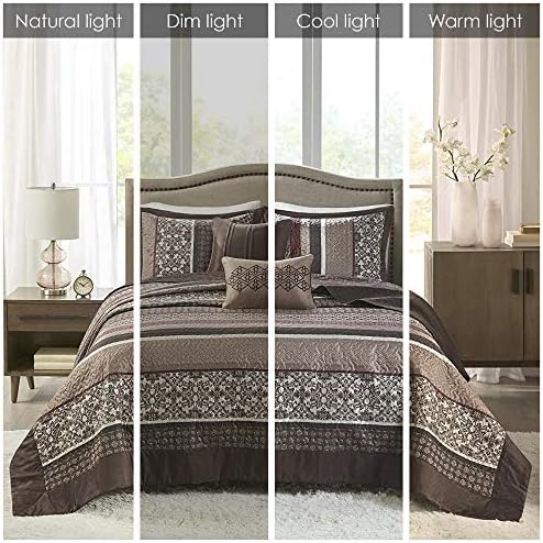 Madison Park Princeton Reversible Quilted Bedspread Set Queen 102x118 Red 5 Piece 1