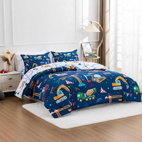 Holawakaka Boys Cartoon Truck Comforter Set