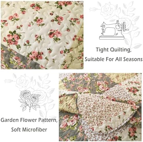 Cmfshape Romantic Patchwork Quilt Set Queen Size
