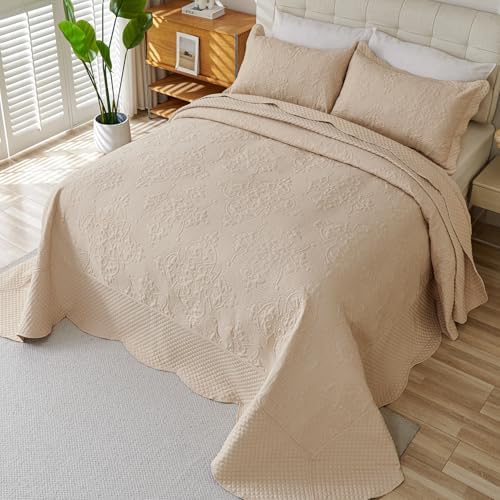 EVENHUG Quilt King Size Bedding Set with Pillow Shams