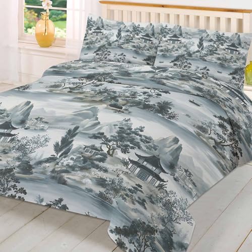 Boanket 3-Piece Queen Duvet Set with Zipper Modern Art Retro Design