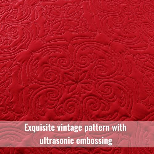 Exclusivo Mezcla King Size Quilt Set - Red
