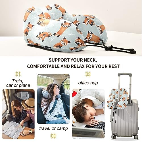 Sletend Cute Red Panda Travel Neck Pillow