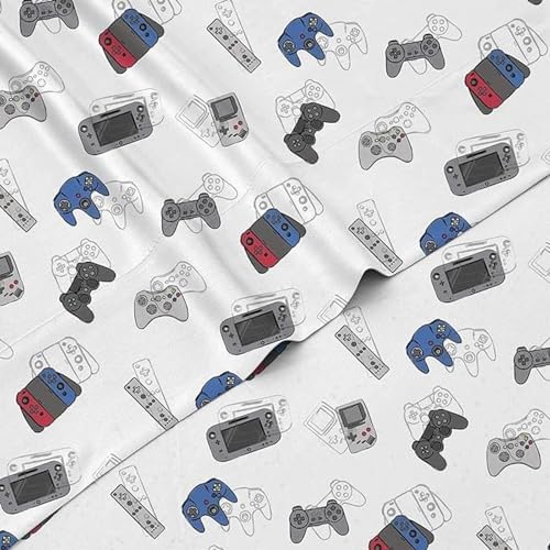 Kids Rule Game Controllers Bed Sheet Set