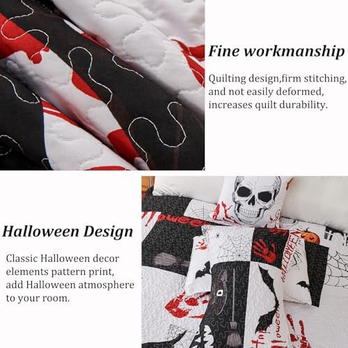 Cmfshape Halloween Quilt Set 3 Piece Queen Size
