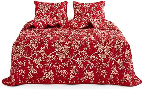 Wake In Cloud Floral Quilt Set Queen 3-Piece