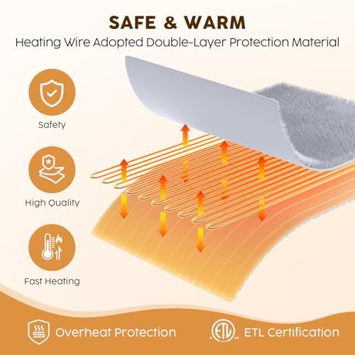 HYLEORY Heated Throw Blanket with 3 Heat Levels and 4H Timer