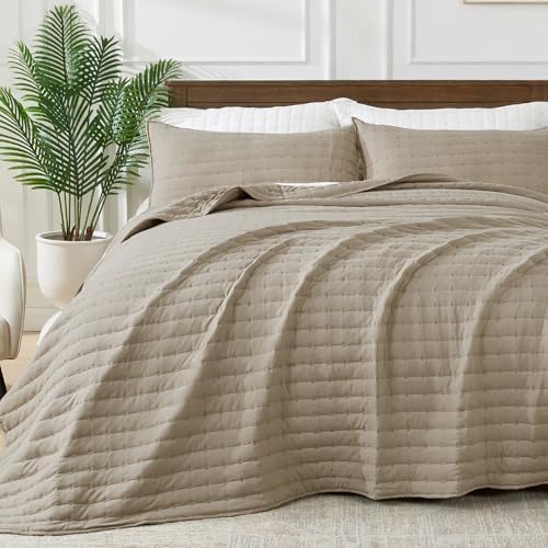 Suchbed Beige Cross-Stitch Quilt Set King Size 1