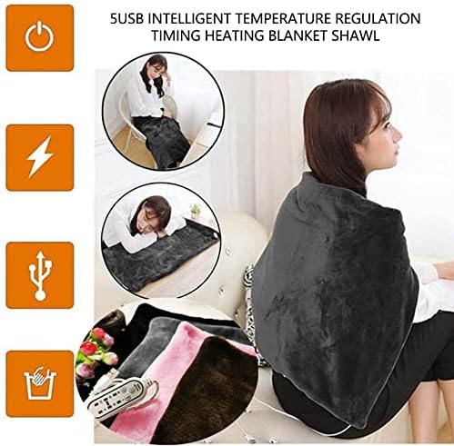 Lovskoo Soft USB Heated Blanket for Home Office Travel