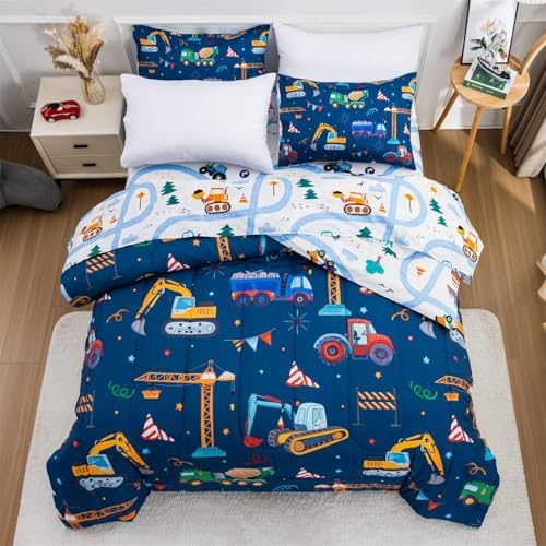 Holawakaka Boys Cartoon Truck Comforter Set