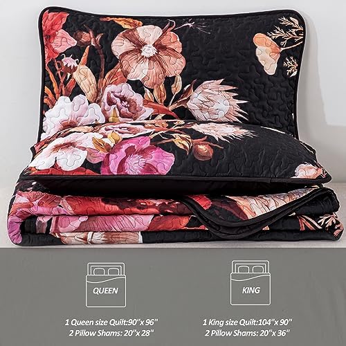 Drucon Floral Quilt Set King 3 Pieces