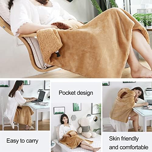 Double Layer Heating Blanket with Buckle and Pockets