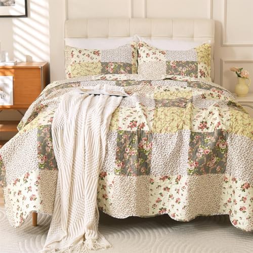 Cmfshape Romantic Patchwork Quilt Set Queen Size