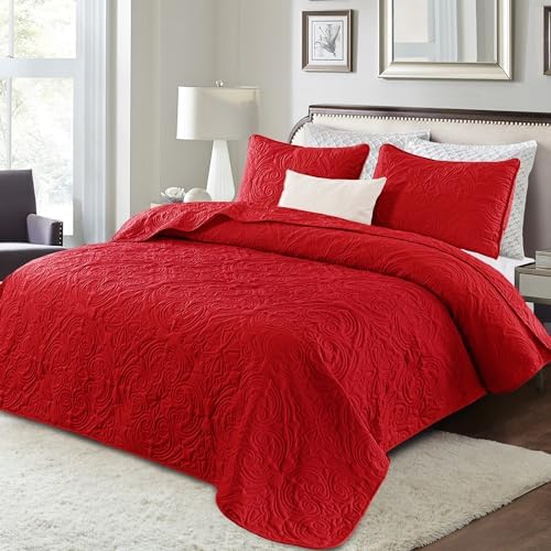 Exclusivo Mezcla King Size Quilt Set - Red