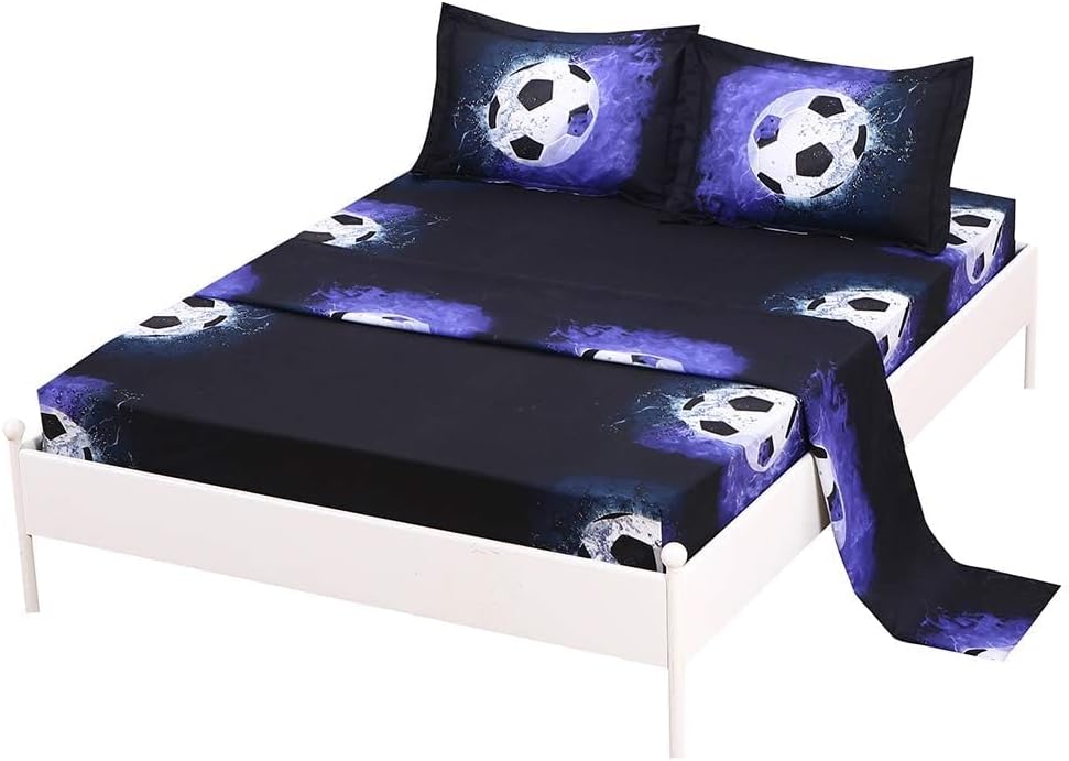 SDIII 4PCS Soccer Sheets Set Twin