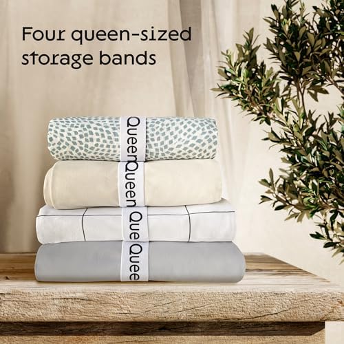 Niagara 4 Pack Bed Sheet Organizer Bands - Fully Elastic Linen Storage
