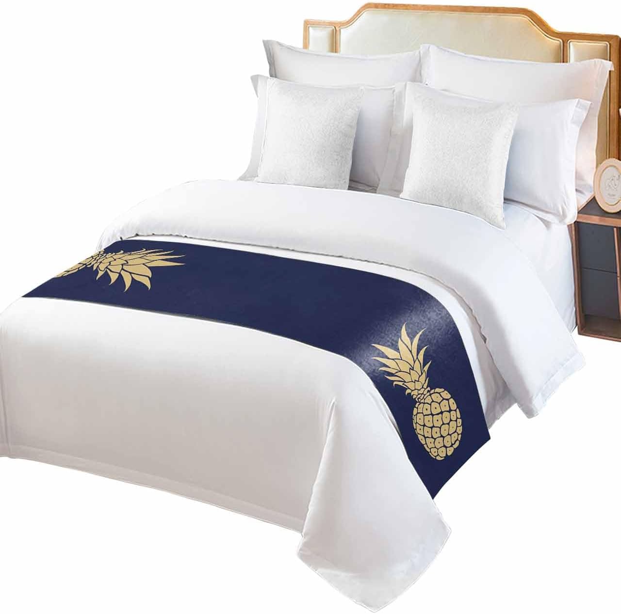 Sabolny Geometric Pineapple King Size Bed Runner Scarf Luxury 94x20