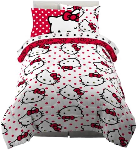 Franco Collectibles Hello Kitty Polka Dot Comforter Set
