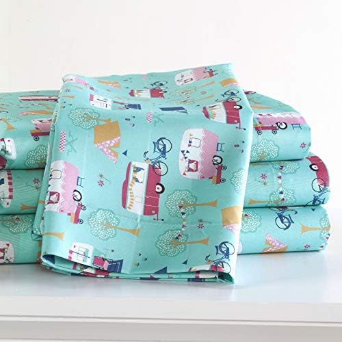 The Lakeside Collection Retro Happy Glamping Twin Sheet Set