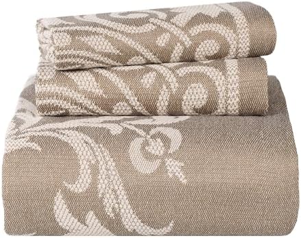 Superior Cotton Blend 3-Piece Bedspread Set Queen Taupe