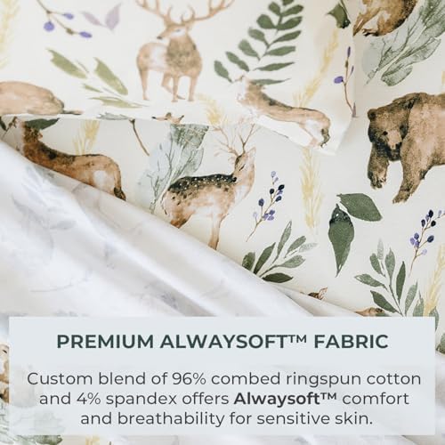 Pobi Baby Premium Twin Sheet Set with Pillowcase - 3 PC Wildlife Animal Pattern